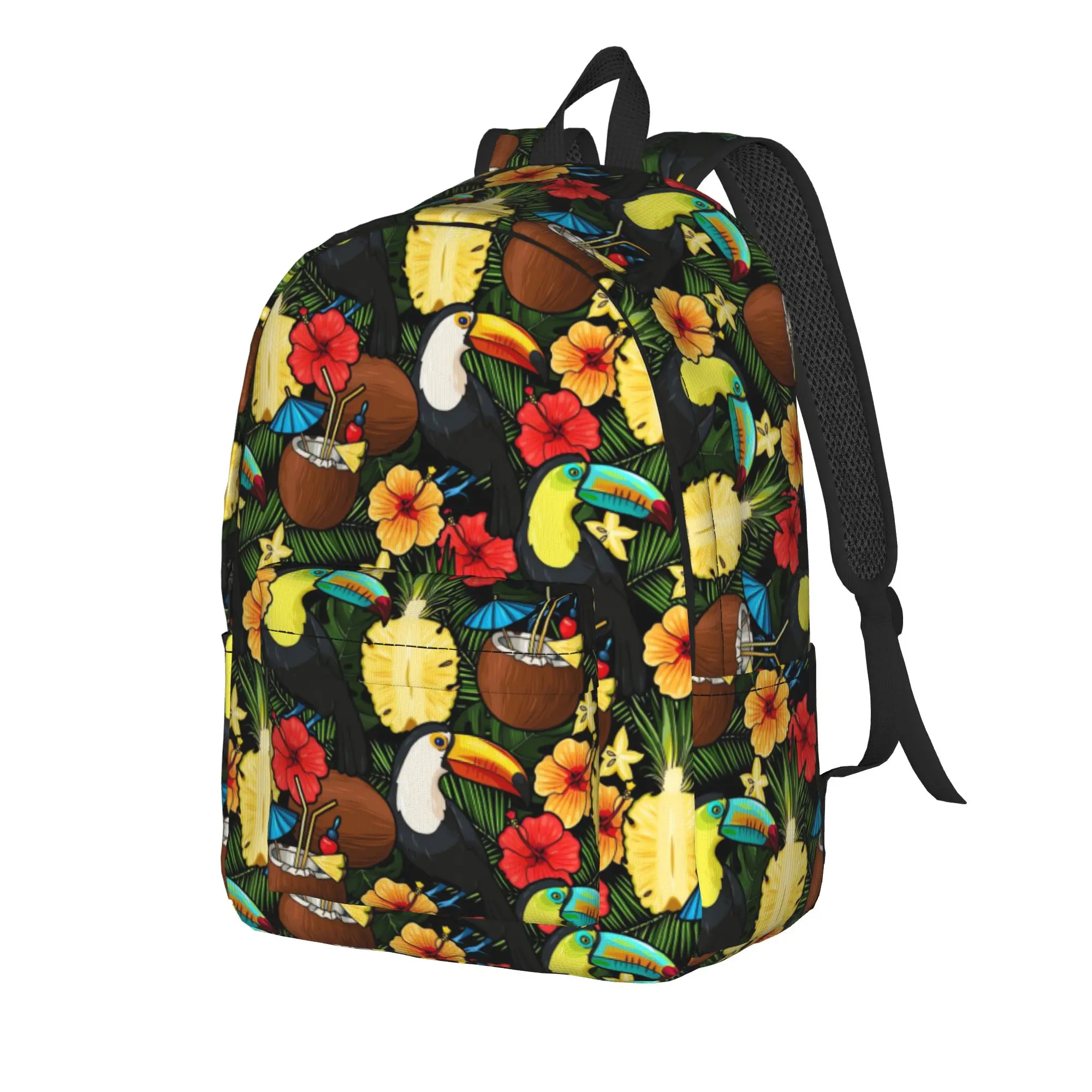 Tropical Toucan     Backpack  Modern Backpacks Female Travel Soft School Bags Designer Rucksack