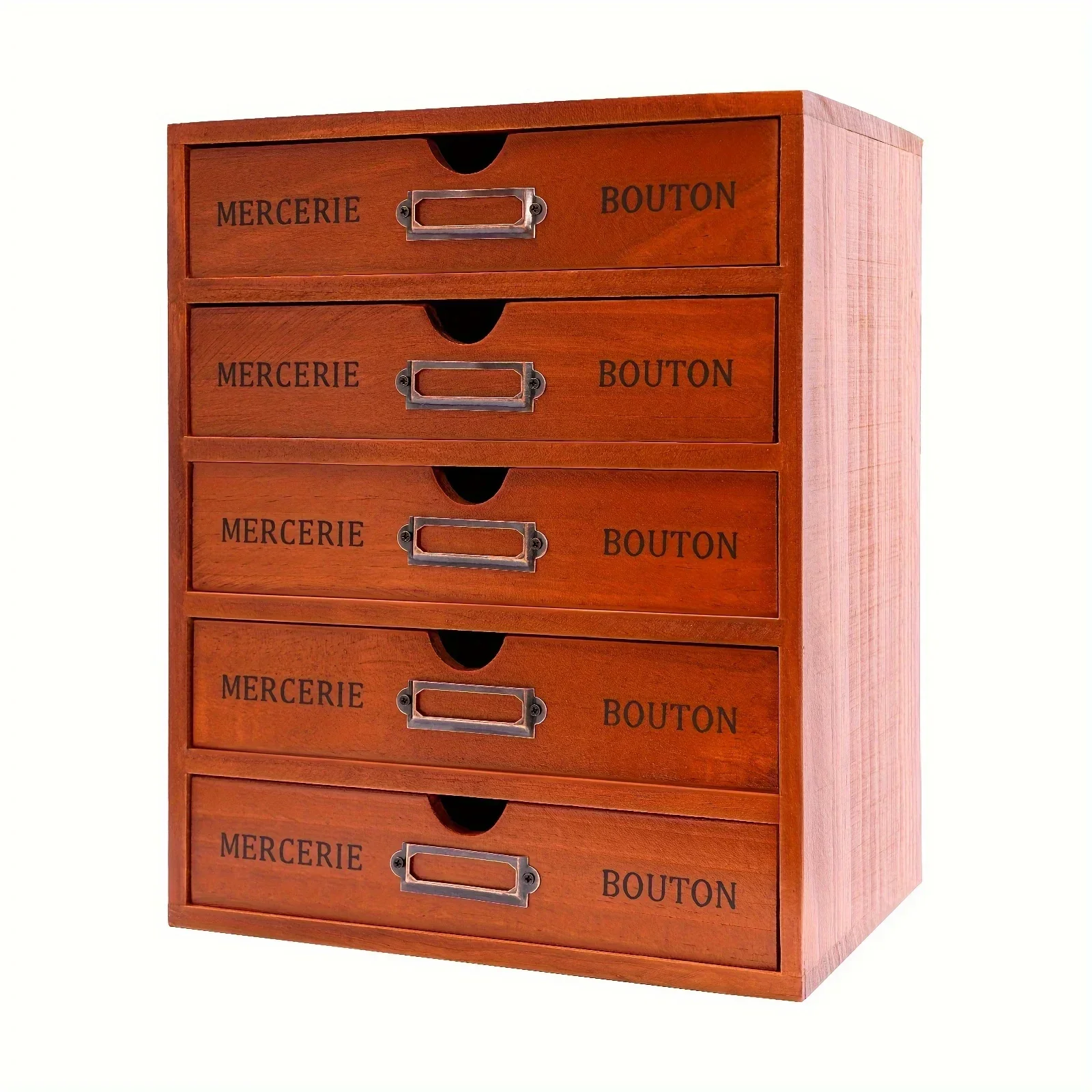 Neue Schmucks cha tulle Home Desk Organizer große hölzerne Aufbewahrung sbox mit 5 Schubladen antike Kommode Vintage Schreibtisch Organizer