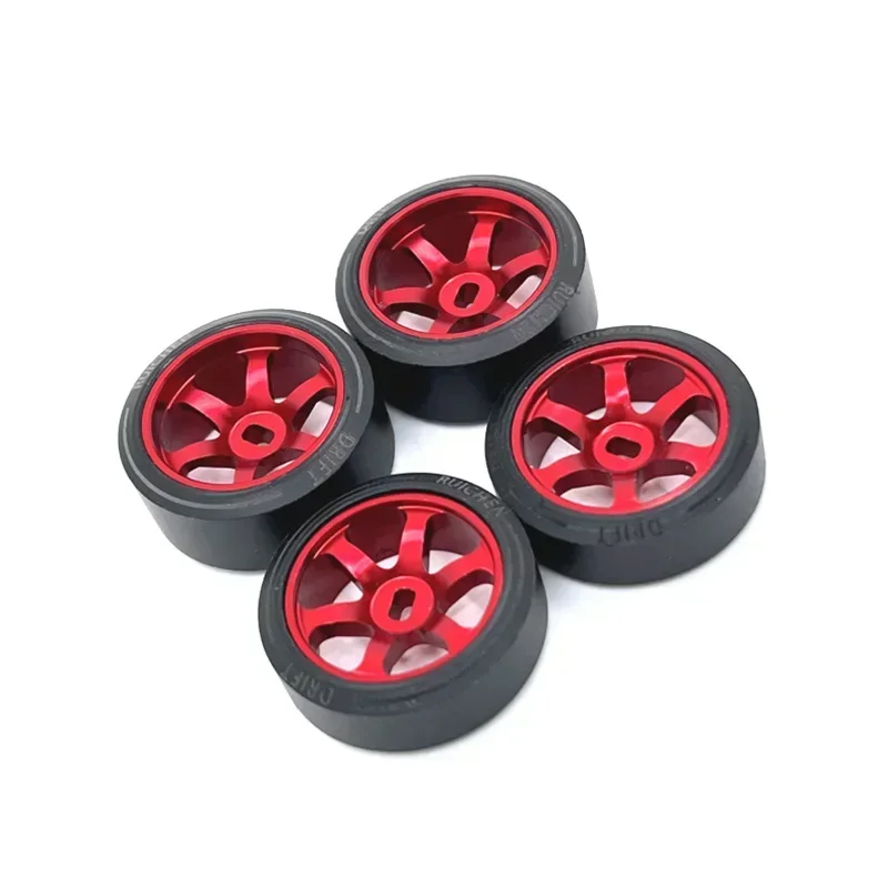 Wltoys Kyosho Mosquito Car 1/28 Voiture télécommandée améliorée avec deux pneus de moyeu de dérive de diamètre extérieur étroit de 25 mm de large et deux