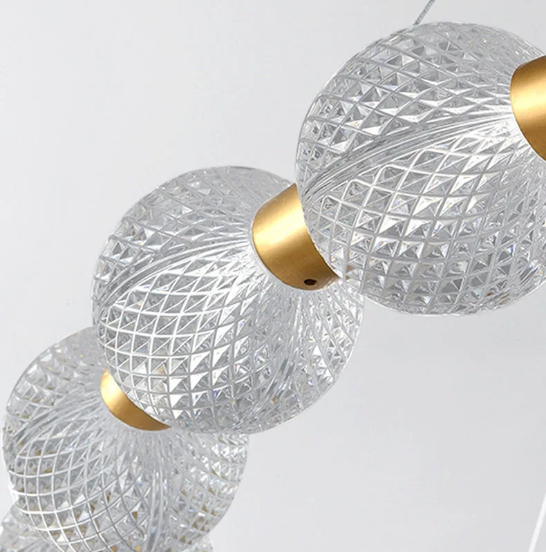 White Acrylic LED Chandelier Gold Aluminium