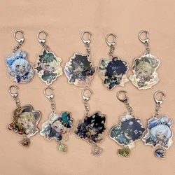 Game Genshin Impact Keyring Cosplay Emilie Mualani Kinich Two-sided Acrylic Pendant Props Keychain Accessoories Key Chain