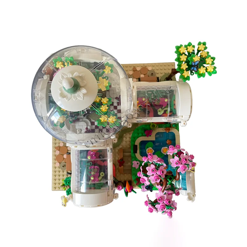 1733 PCS 모크 식물 시리즈 나비 집 모델 블록 DIY 세트 교육용 조립 블록 장난감 어린이 크리스마스 선물