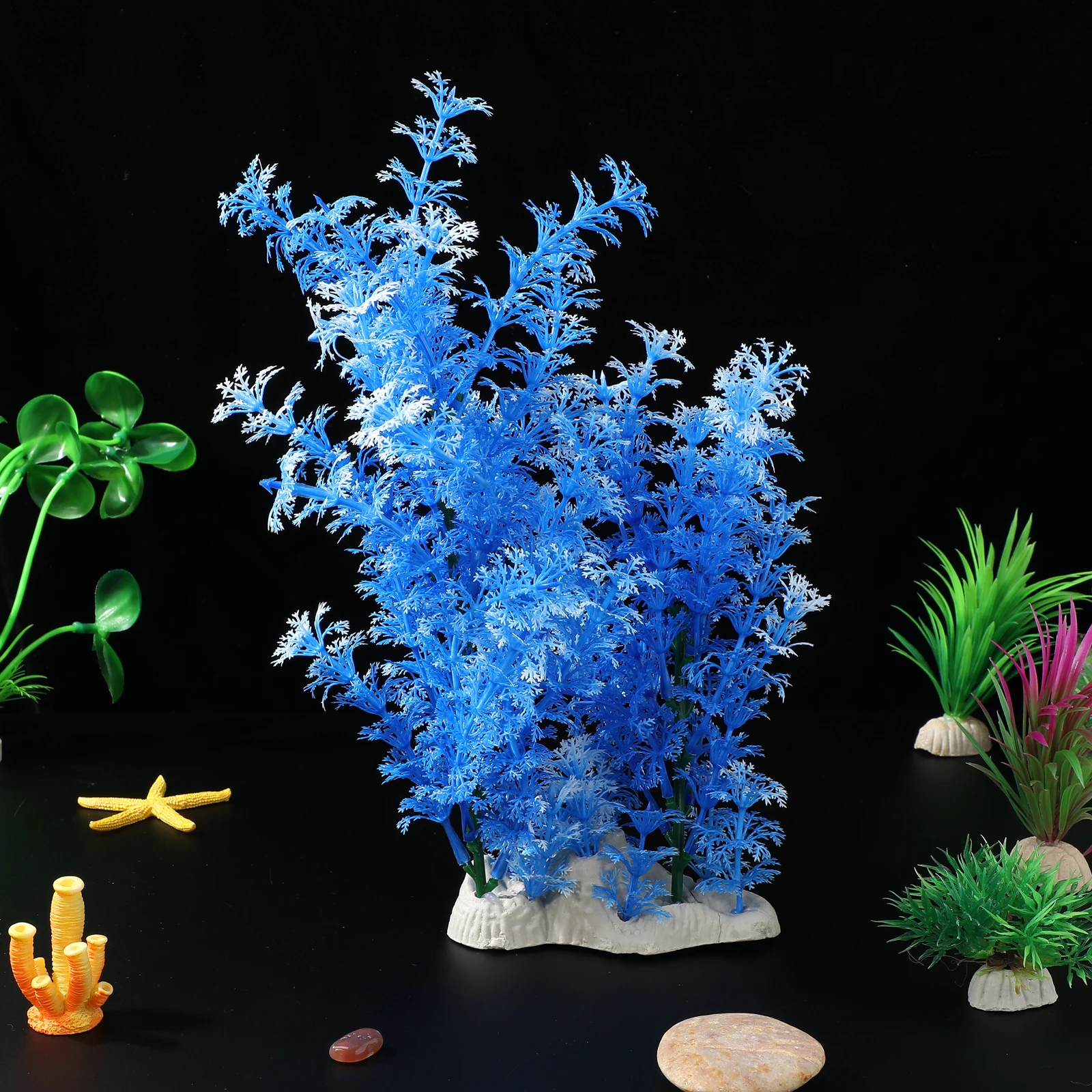 

Premium Artificial Aquarium Plants Blue Simulation Water Grass Realistic Fish Tank Decorations for Underwater Garden