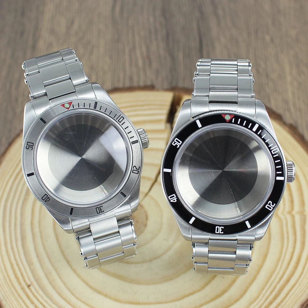 

39mm Silver Automatic Diver Watch Case Strap Domed Sapphire Crystal parts Transparent Backr Case for BB58 NH35 NH36 NH34 NH72 4R