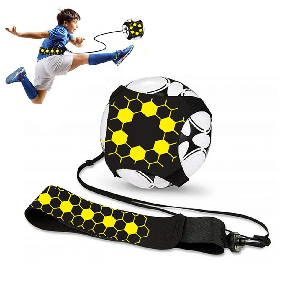 Alat Latihan Sepak Bola/Bola Voli/Rugby, Latihan Tendangan dan Lemparan Solo, Alat Bantu Latihan Kontrol Keterampilan, Sabuk Pinggang yang Dapat Disesuaikan untuk Anak-Anak