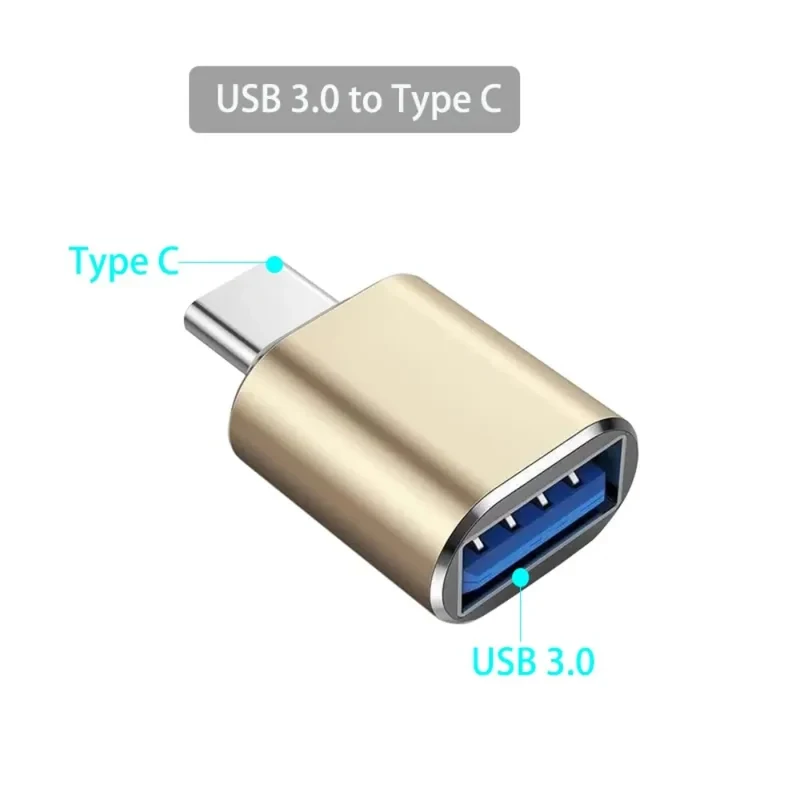 1-4Pcs Converters USB3.0 To Type C Male Adapter USB A To USBC Connector OTG Type C Car Charging Adapter For MacBook Mobile Phone