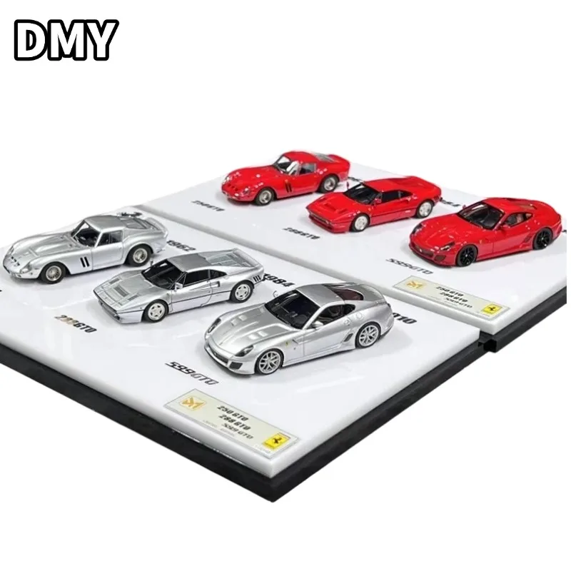DMY 1:64 Die-cast imitation alloy car models, 250,288,599GTO, F40, 599 GTB Mini Car Models, boys' gift toys.