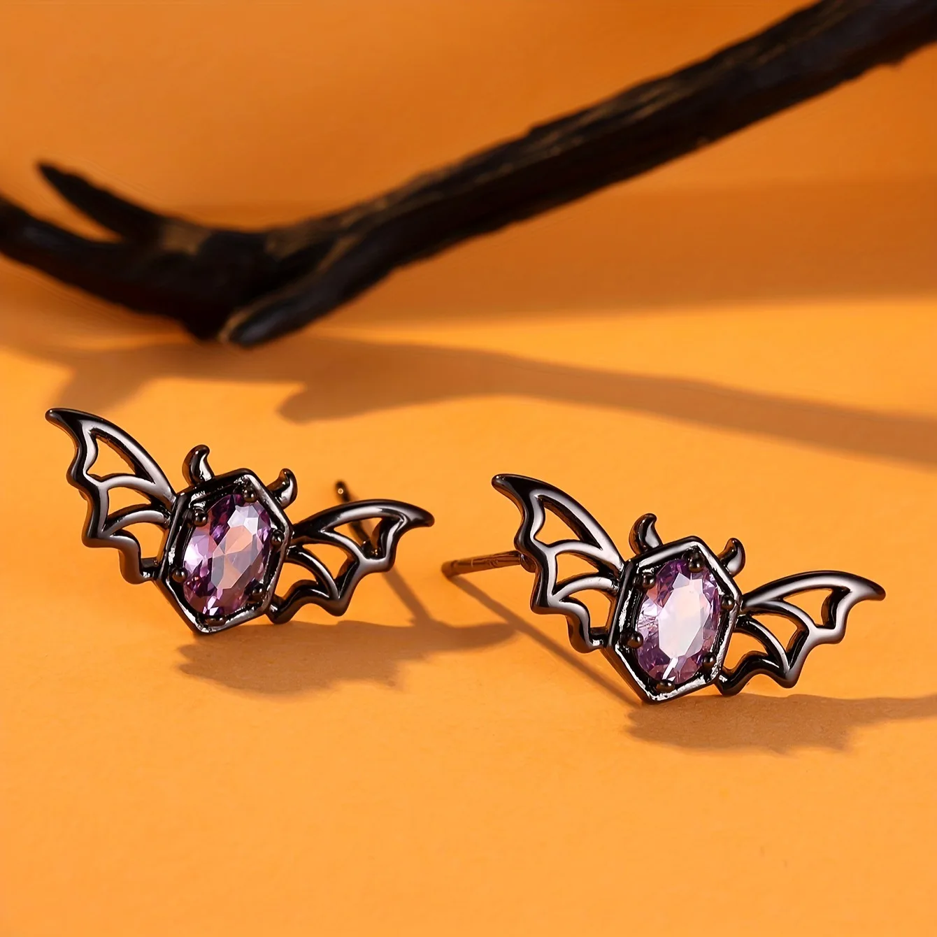 

Personalized Fashion Black Hollow Small Devil Earrings For Women Personalized Halloween Gift Jewelry Wholesale Direct Sales