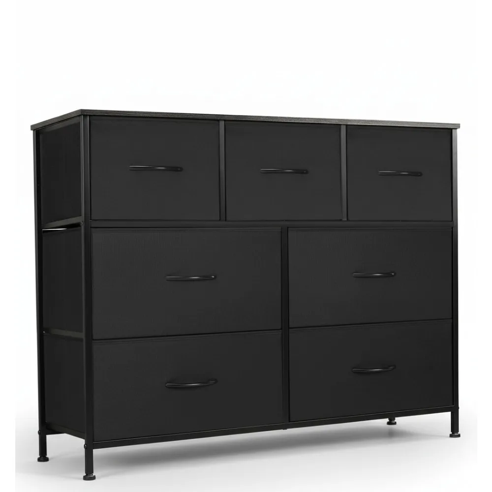 

7-Drawer Fabric Dresser with Steel Frame - Spacious Storage Tower for Bedroom, Living Room & Entryway Organization