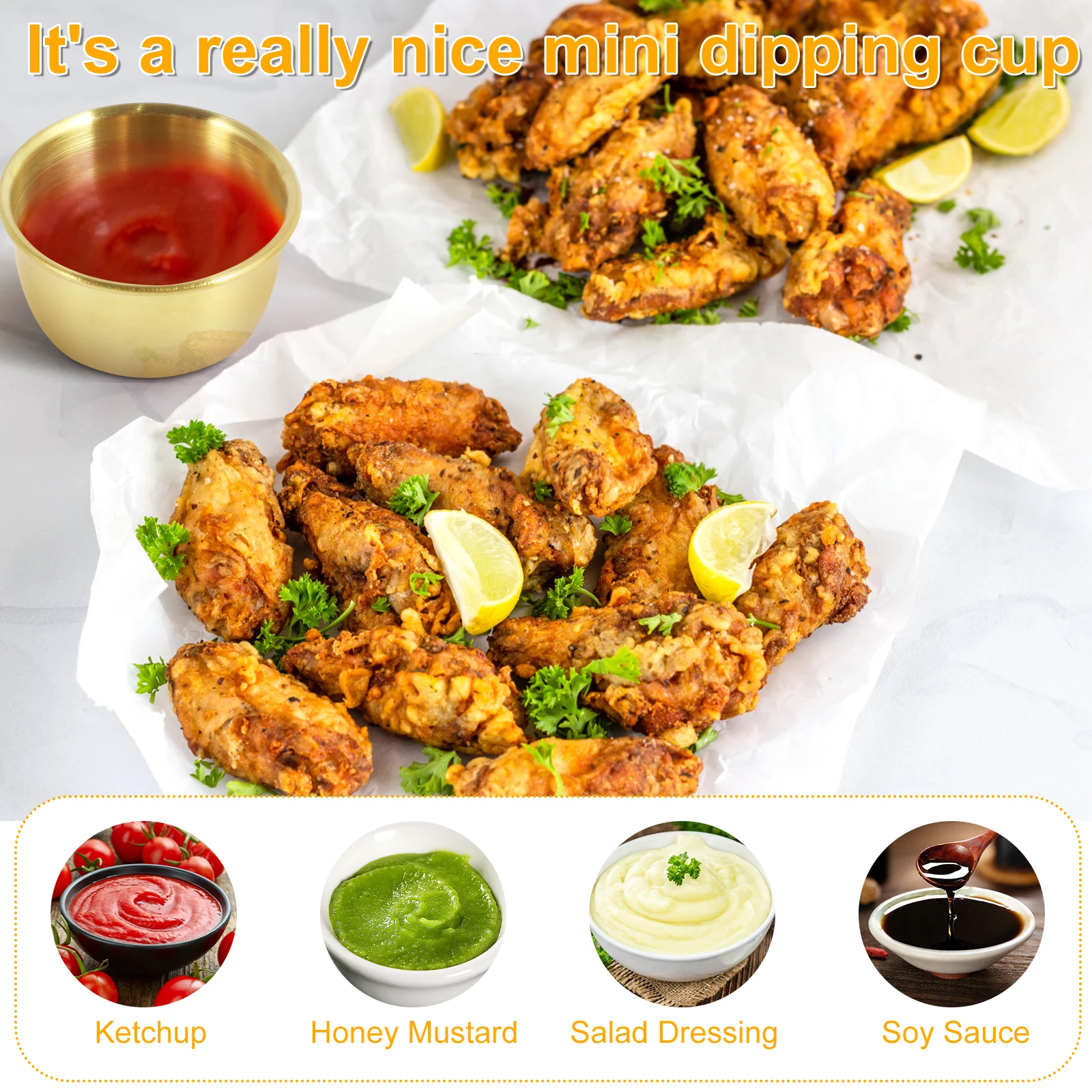 12/24Pcs Stainless Steel Small Sauce Cup Seasoning Spice Dishes Round Dipping Bowl 45/55ml Tableware Kitchen Supplies Korean