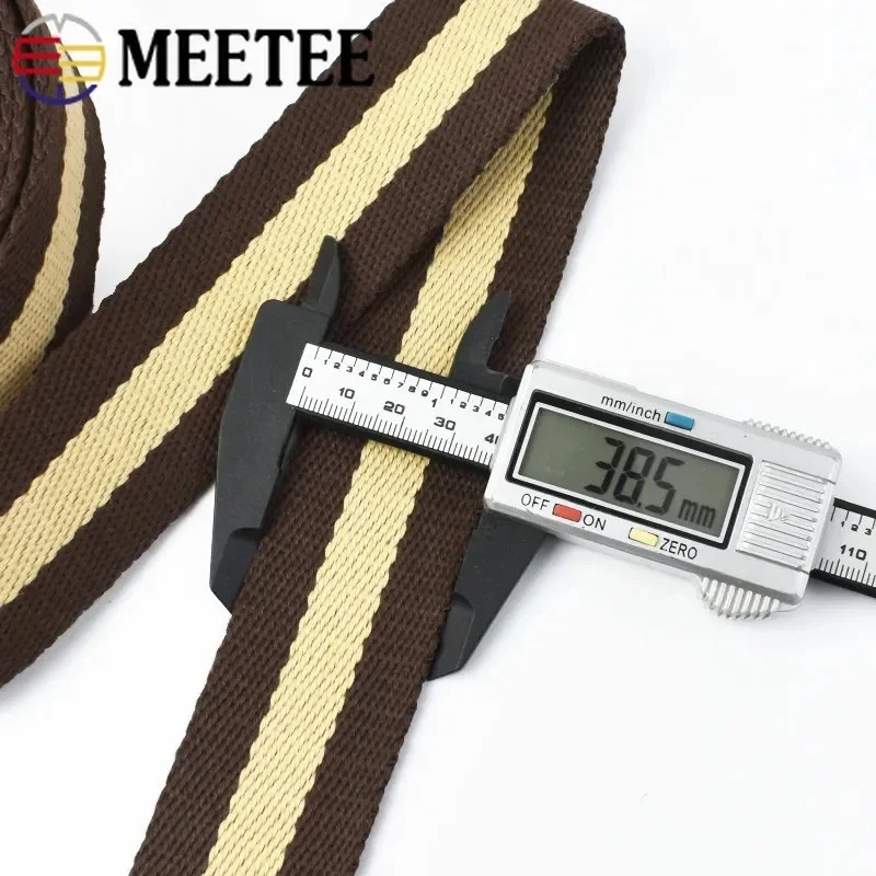 4Meters 38mm 2.5mm Thick Polyester Cotton Webbing DIY Sewing Jacquard Ribbons Clothes Bag Straps Hats Decorative Tapes