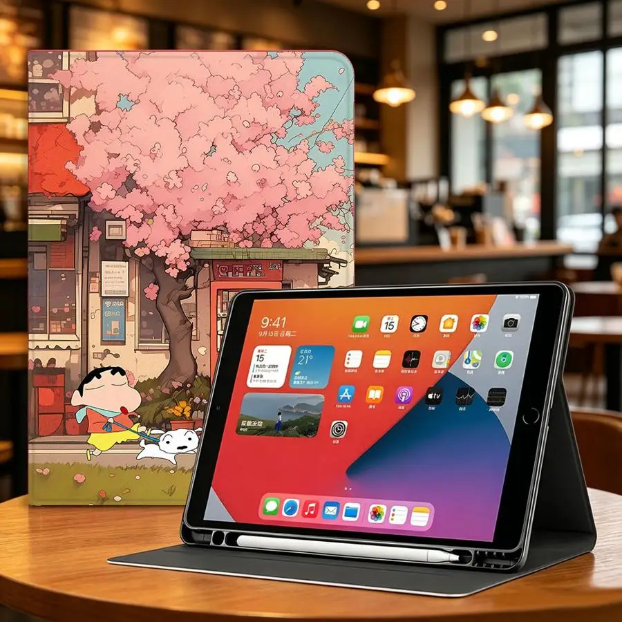 Cute Shin-Chans Case for Xiaomi Pad 6s Pro 7 Ultra Pad 5 6 7 8 Pro Redmi Pad SE K Pad 8.8 9.7 12.4 Inch With Pencil Holder