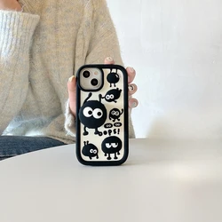 Miękkie silikonowe etui na telefon z teleskopowym uchwytem na stojak 3D Eggette etui na tył etui do iPhone 11 12 13 14 15 Pro Max