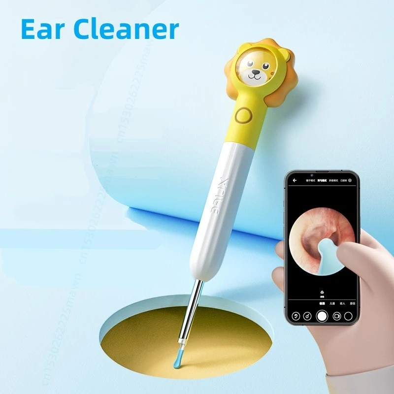 

Ear Cleaner Q3 Visual In Ear Wax Remover Wireless Otoscope Camera Cartoon Lion Cleaning Kit Tool Ear Stick Child Health Care