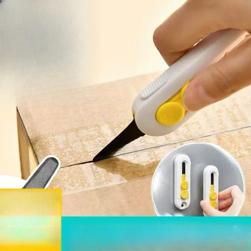 Magnetic Retractable Utility Knife Portable Mini Box Cutter Thick Plastic Anti-cut Pocket Opener For Parcel Home Cutting Tool