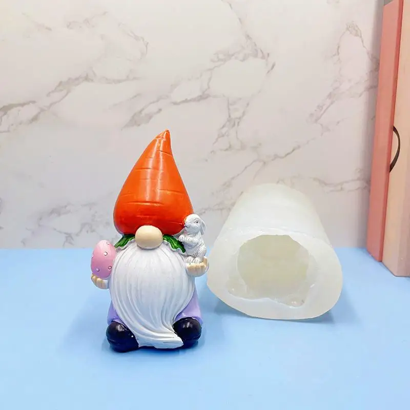 3D Gnomes Candle Mold Easter Faceless Dwarf Silicone Molds Handmade Scented Candle Plaster Soap Resin Crafts Mold Home Decor