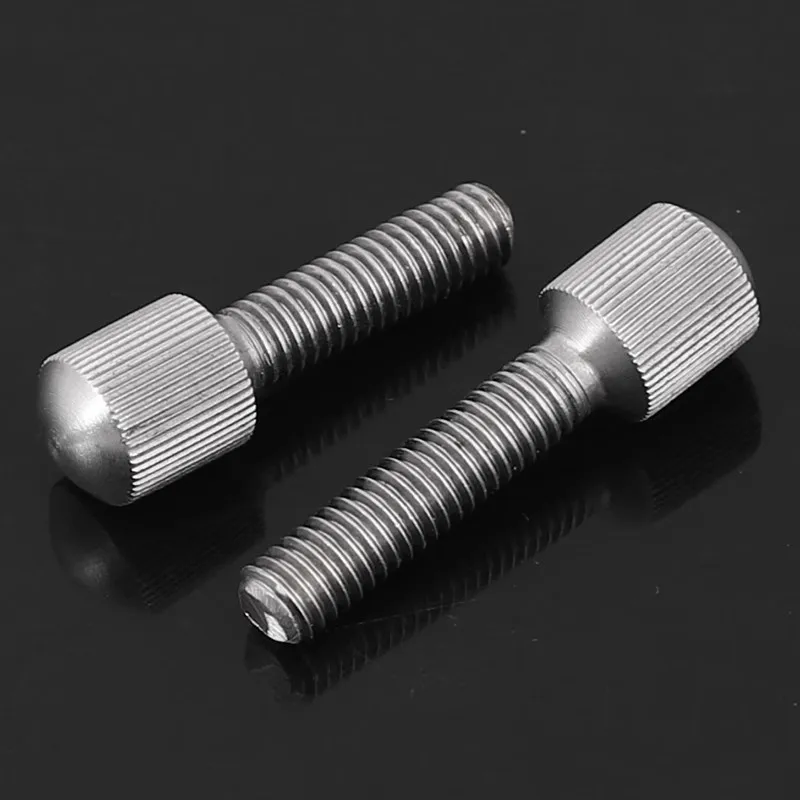 Industrial 304 Stainless Steel Knurled Thumb Screw Set M2-M6 GB836 Long Small Head Hand Tightening Bolt