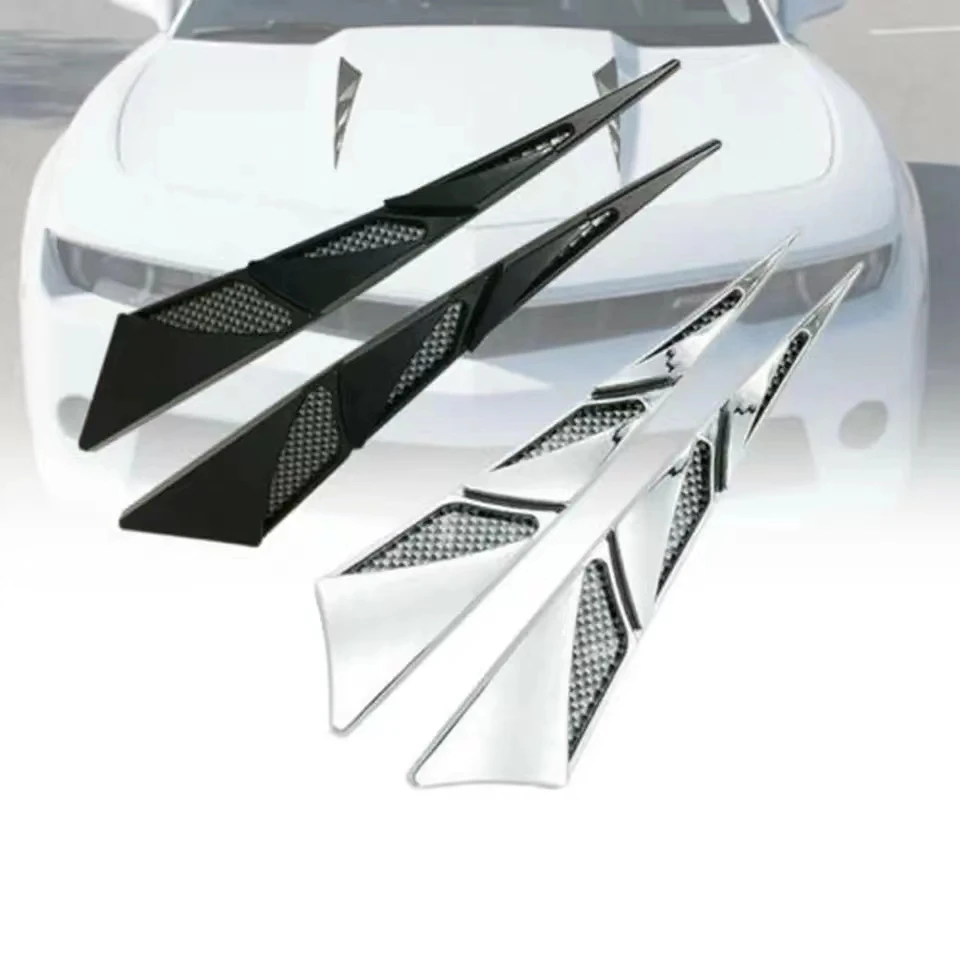 Car Bonnet Vent Cover Car Modification Simulation Vent Shark Gill Decoration Side Vent Small Sticker Fake Vent Body Leaf Plate