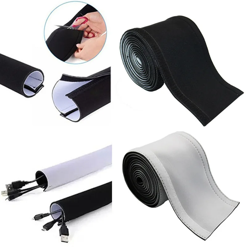 3M Flexible Cable Management Sleeves Duct Cord Cover Wire Storage Hider Protector Cable Concealer for Office / Computer / Home