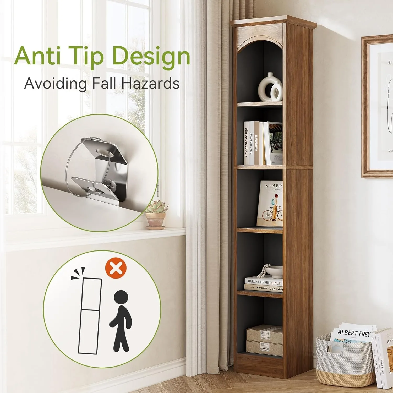 رف كتب بطول 70.9 بوصة من LITTLE TREE، خزانة كتب مفتوحة من 5 طبقات مع مكعبات، أرفف كتب مع مساحة تخزين، خزانة كتب للمكتب المنزلي