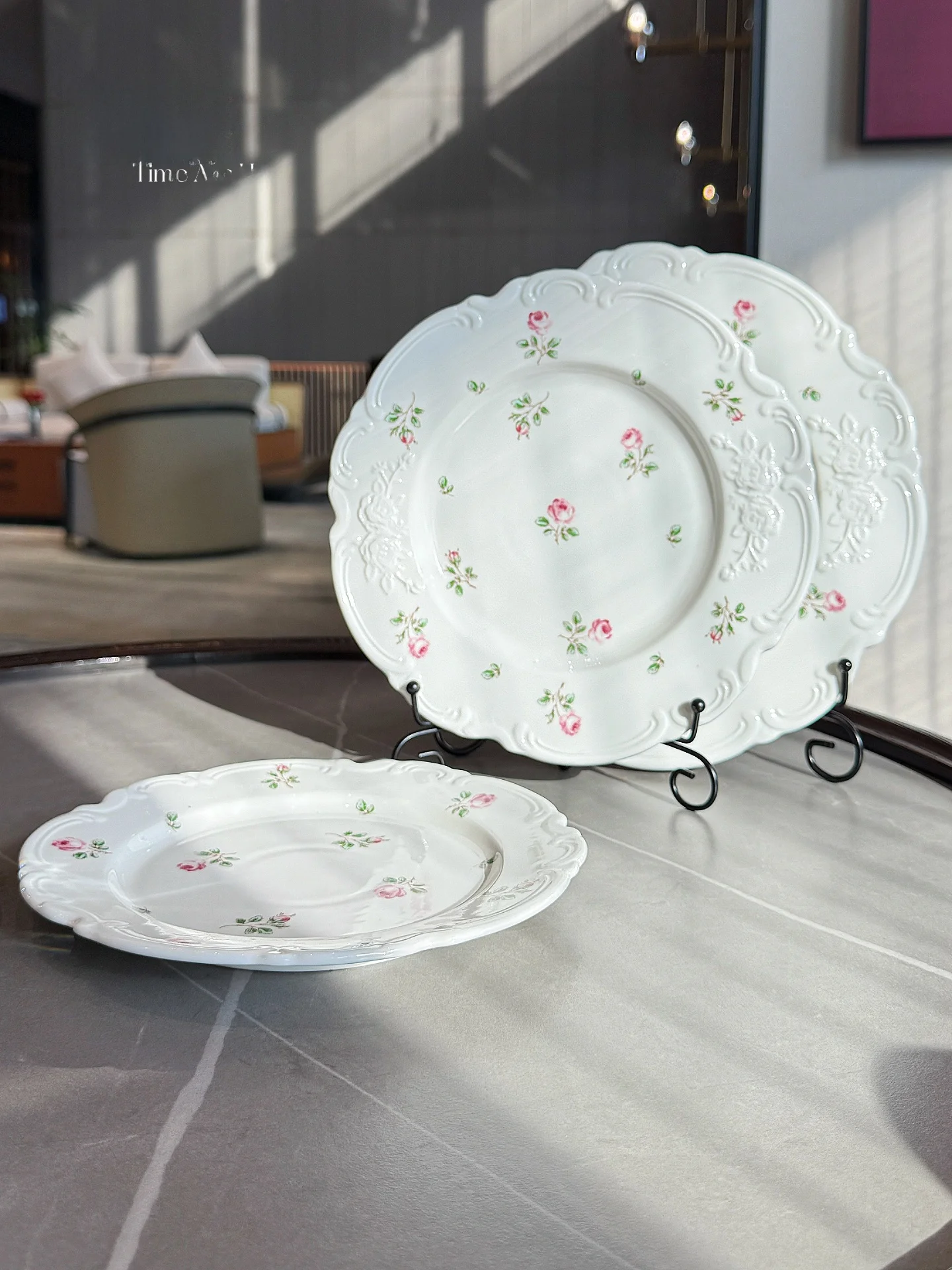 

Retro Floral Relief Cerc Dert Plate Design Cake Serving Di Ancient Chinese Sle Home Use Dinnerware Diwaer ...