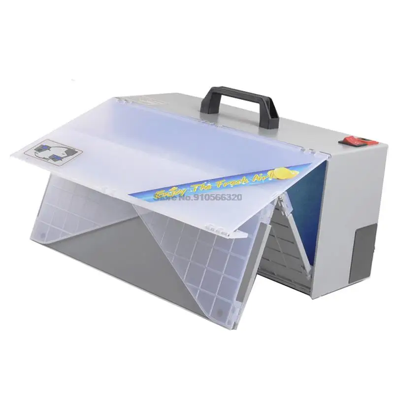 25W HS-E420DCK Portable Airbrush Spray Booth Set Foldable Paint Spray Extractor Exhaust Filter For Model Hobby Crafts 100-240V