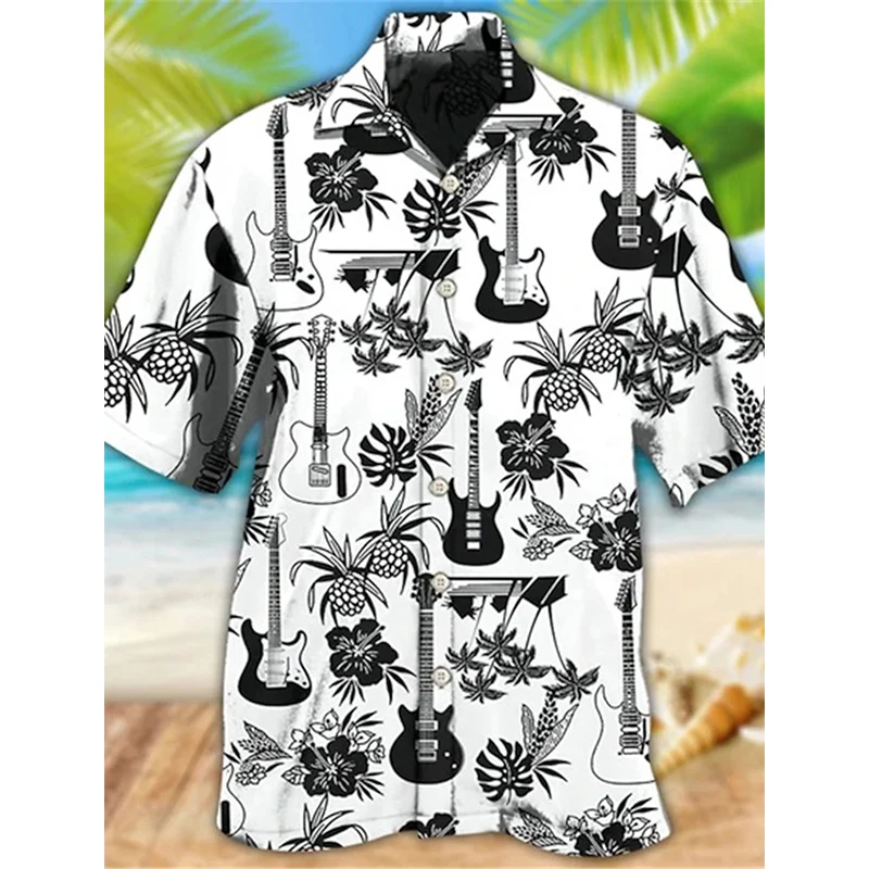 3d Print Worstvoedsel Grafische Hawaiiaanse Overhemden Voor Heren Zomer Korte Mouwen Cubaanse Kraag Casual Vakantie Festival Strandshirts
