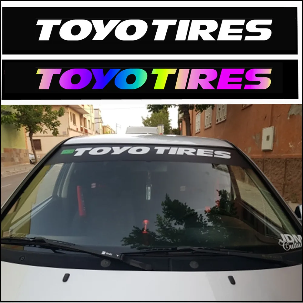 Car Windshield Sunshade Sticker Toyo Tires Logo Rear Windscreen Reflectived Decals ToyoTires Truck SUV Sedan Accessories