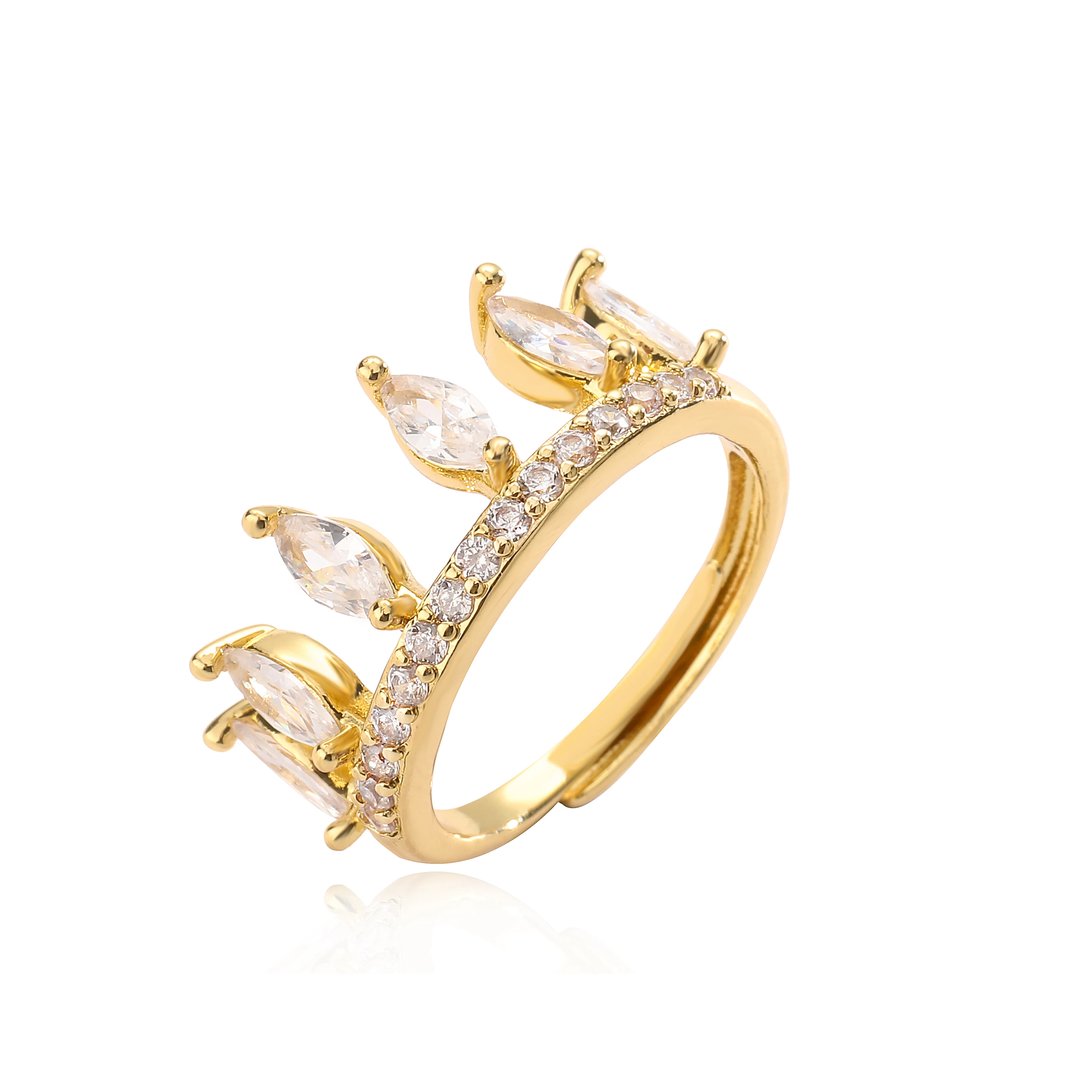 خواتم زركون مرصعة بالكامل للسيدات ، لون ذهبي ، مجوهرات حفلات بسيطة ، إكسسوارات يومية عصرية