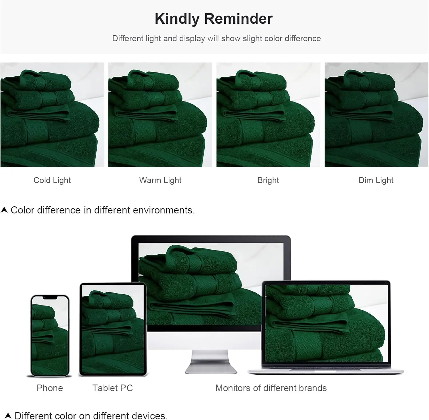 

Formal Green Bath Towel Set 6 Piece, Luxury 100% Turkish Cotton 650GSM Hotel Quality, Soft, Absorbent,Towel Sets for Bathroom