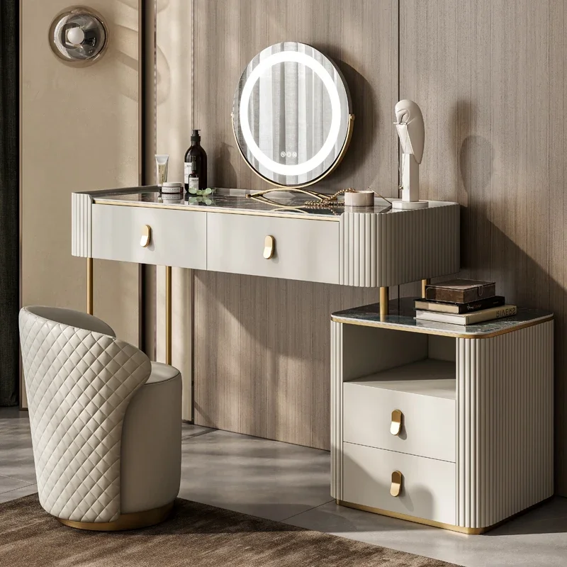 

Современные роскошные столы для хранения, туалетный столик для макияжа, туалетный столик, письменный стол, туалетные принадлежности, комоды, туалетный столик для макияжа с подсветкой