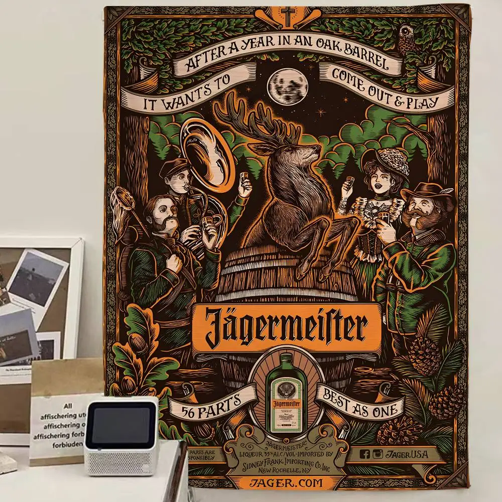 

J-Jagermeister Anime Colorful Tapestry Wall Hanging Bohemian Wall Tapestries Mandala Wall Art Decor