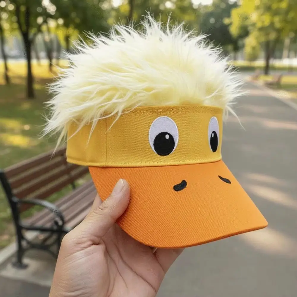 Faux Fur Novelty Wig Baseball Cap Girls Rainbow Pattern Caps Autumn Hip Hop Hat Adjustable Wig Sun Visor Cap Gifts for Women