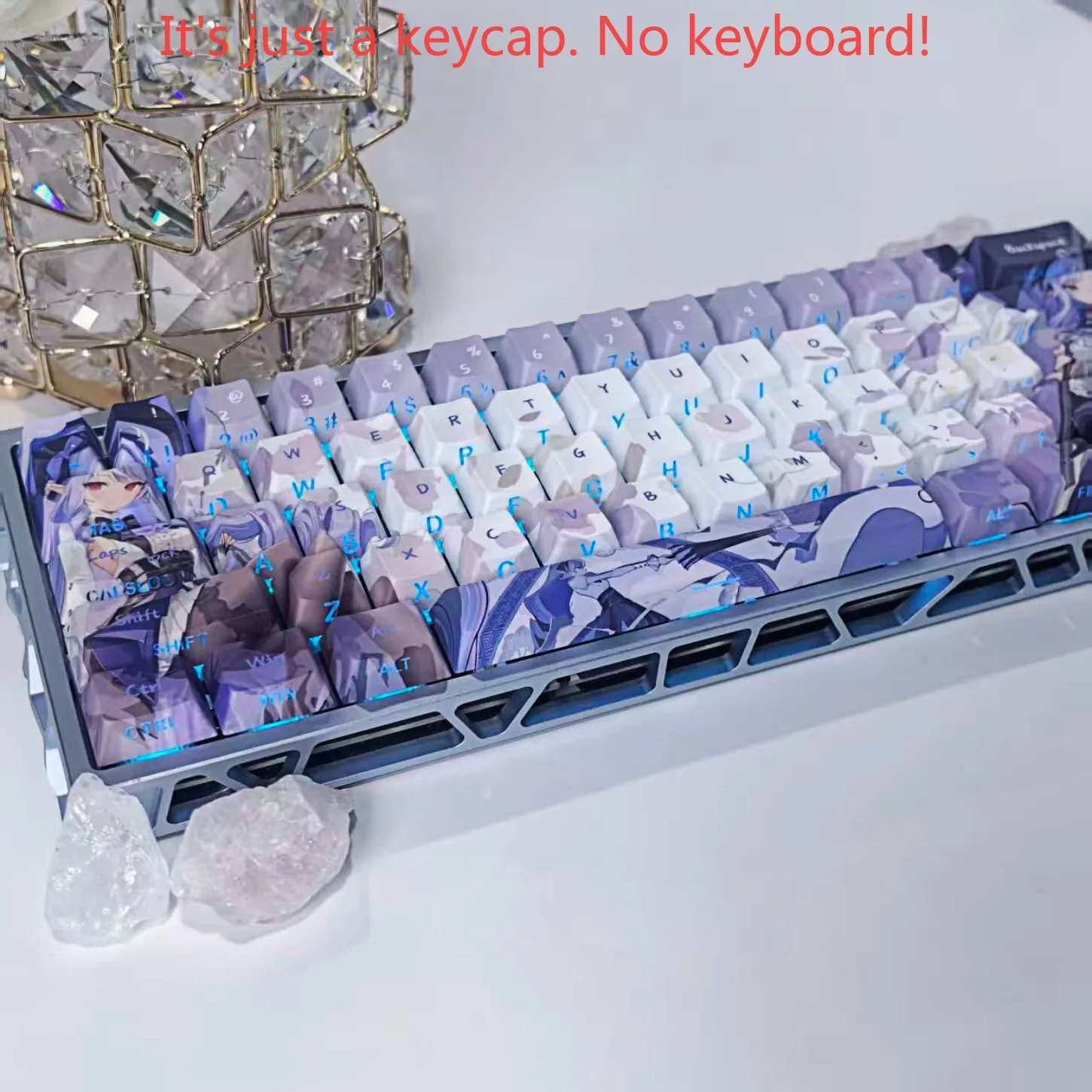 Cherry Purple Side-Struck Light-Thru Keycap Set PBT 99-Key Compatible with 60/64/84/87 Custom Mechanical Keyboards