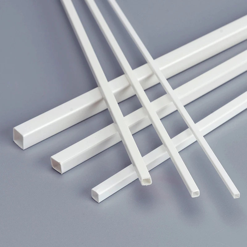 20pcs 50cm ABS Styrene Rod Plastic Pipe Hollow Tube Architecture Tube Square Stick Model Building kits Construction Material