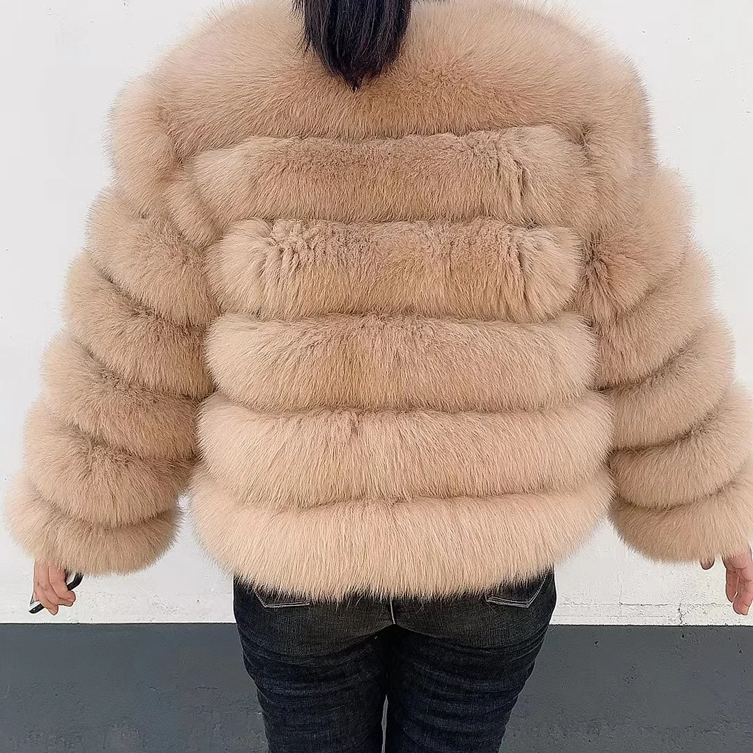100% Natural Fur Jacket Real Fur Coat Winter Jacket Women Natural Fox Fur Luxury Fashion 50cm Short Jacket Wholesale Hot 2022