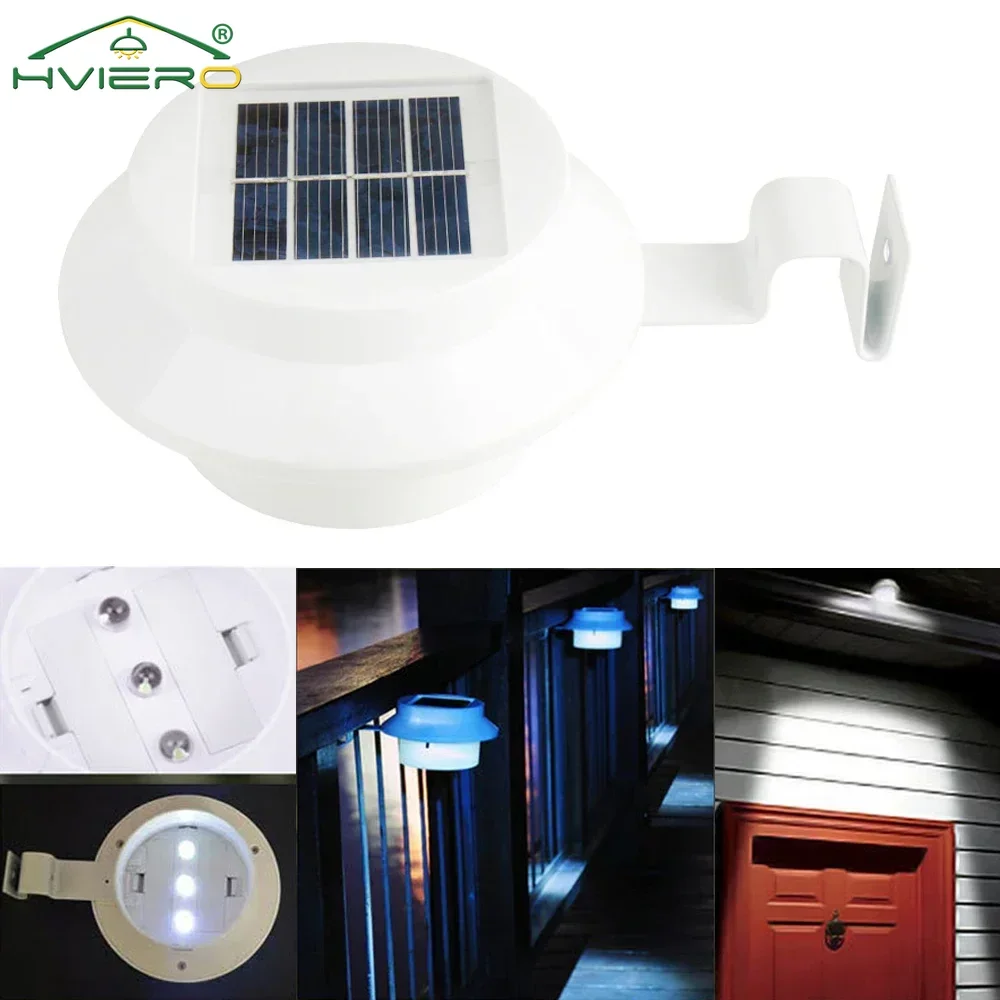 

1X Solar Night Light 3LED Corridor Wall Lamp Courtyard Outdoor Waterproofing Fence Eave Street Garden Lawn House Led Home Decor