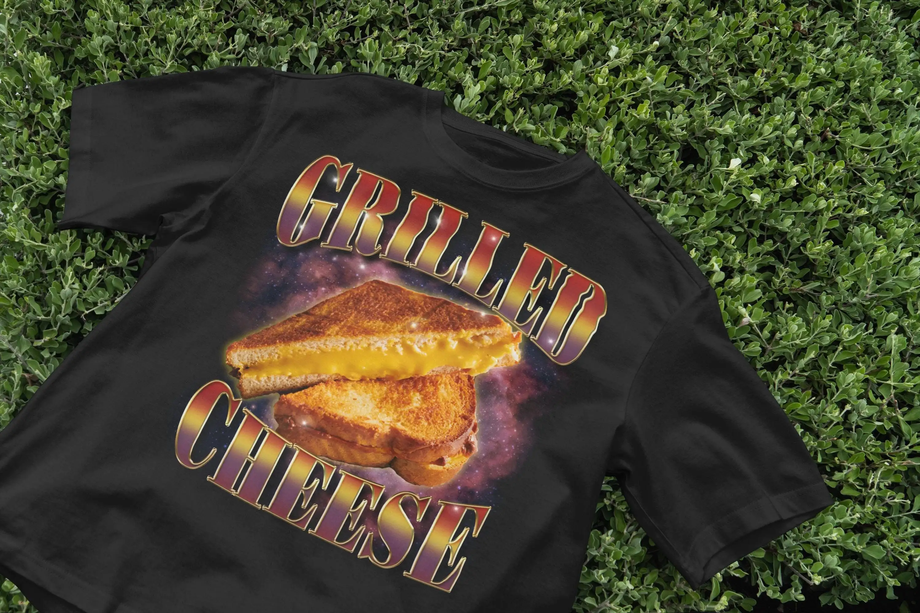 Grilled cheese T Shirt retro food tee vintage cosmic top cheesy graphic 90s aesthetic foodie streetwear space sandwich