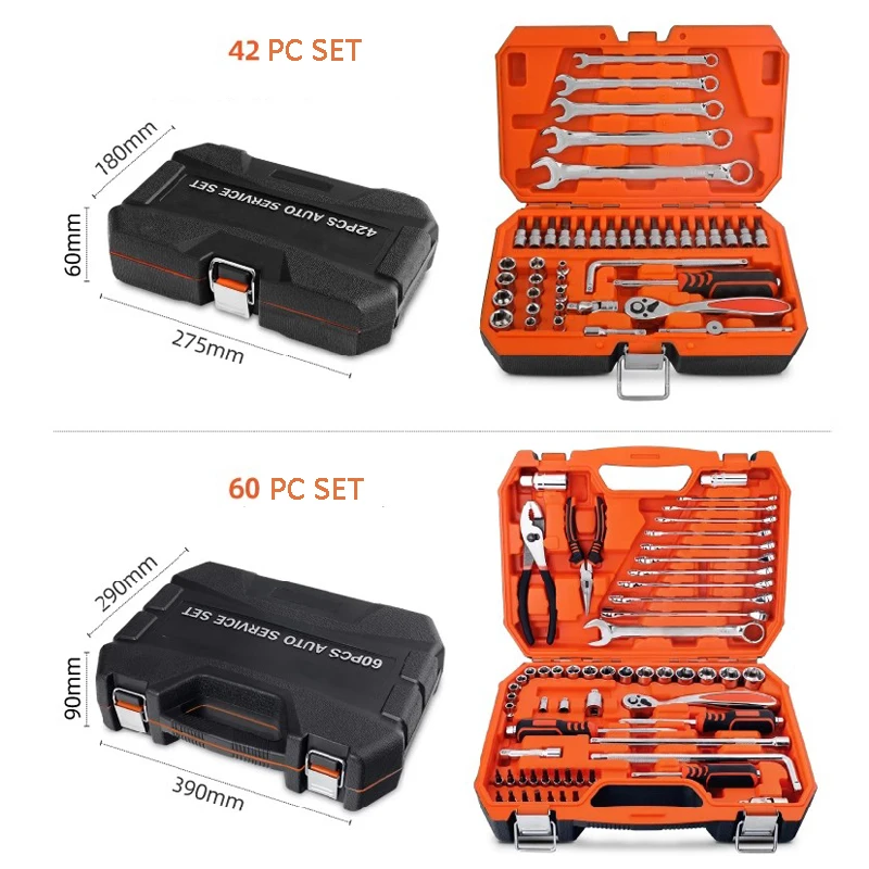 Hi-Spec 42PC/60PC hand Tools box socket set Car Repair Auto Repair mixed Tool Kit Torque Wrench Sockets Set Mechanical Tools Set