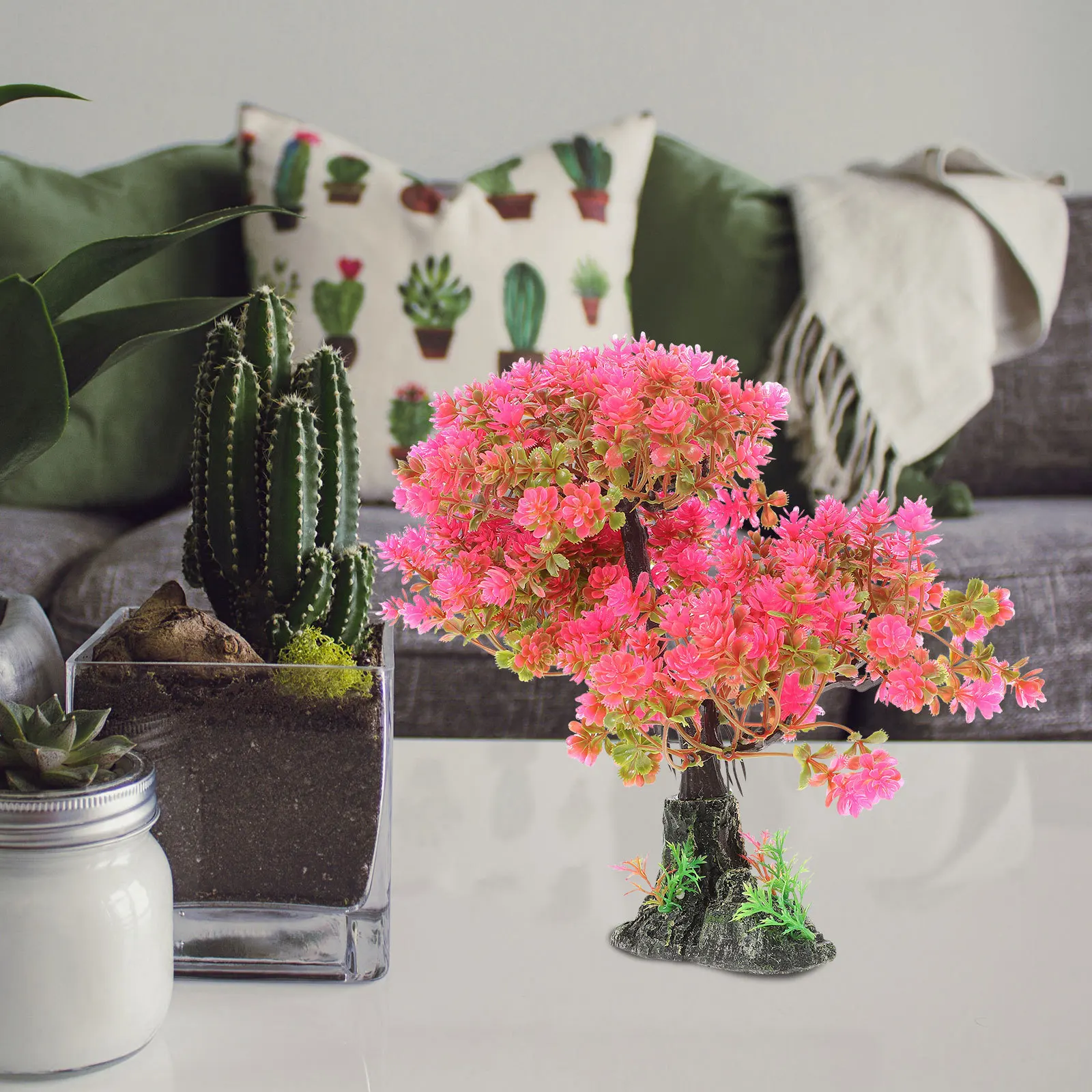 

Decorative Fake Tree Resin Aquarium Plant Delicate Compact Aquarium Decor Fish Tank Accessories Home Office Decoration