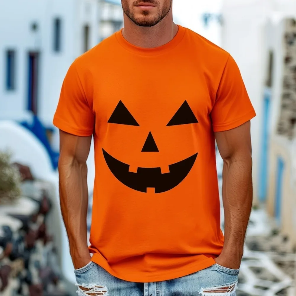

Jack-O-Lantern Face Halloween Pumpkin Face Men clothing Funny Pumpkin Face ropa dehombre Halloween Costume Spooky T-shirt