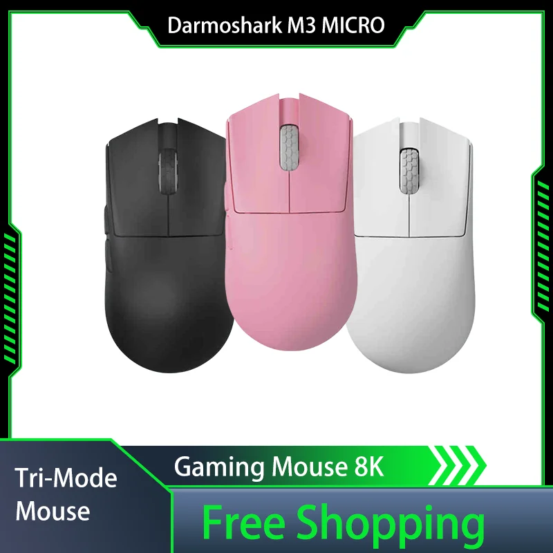 Darmoshark M3 MICRO PRO Gaming Mouse 8K Tri-Mode Wireless Mouse PMW3950 IC Nordic52840 30000DPI CS2 FPS Small Hand Laptop Office