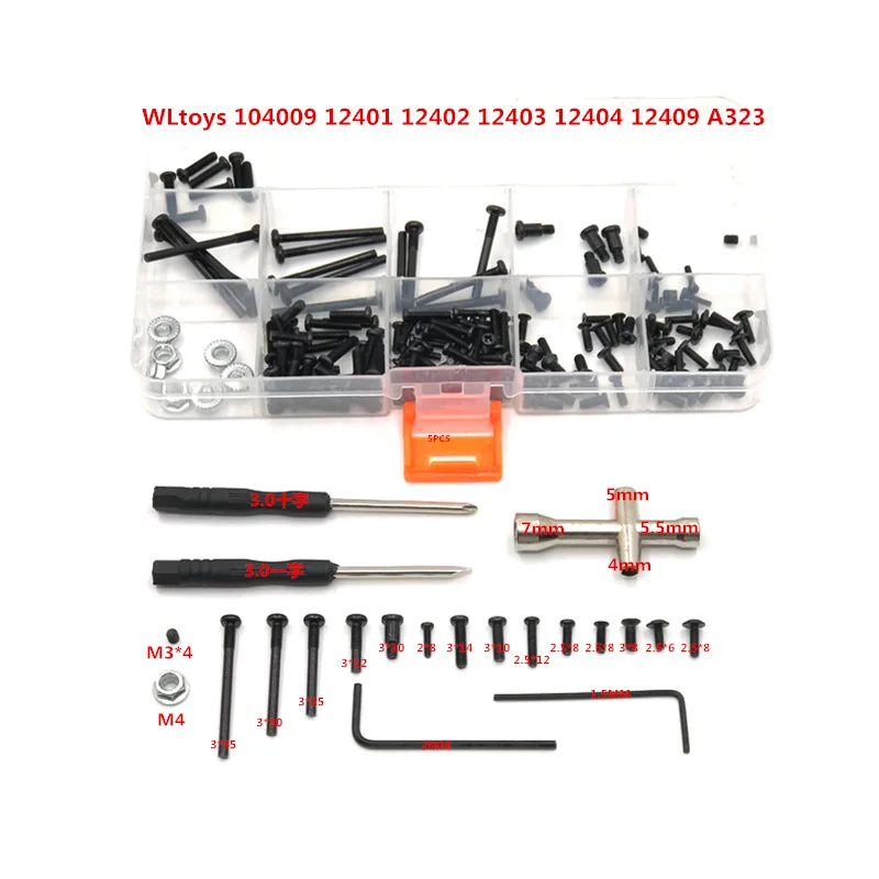 Suitable For WLtoys 104009 12401 12402 12403 12404 12409 A323 RC Car Screw Box