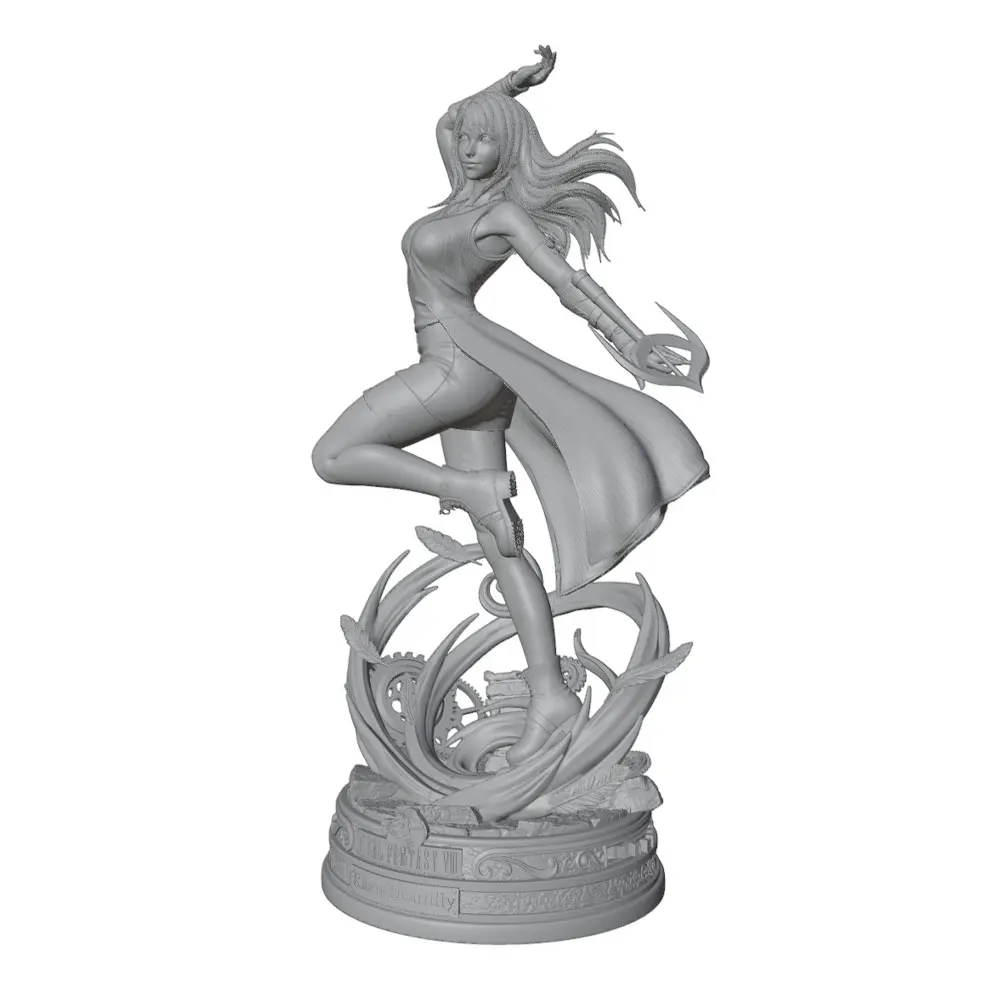 1/24/12/6 Flowing long hair female warrior, miniature resin model kit, GK mini 3D printed gray doll statue, not colored