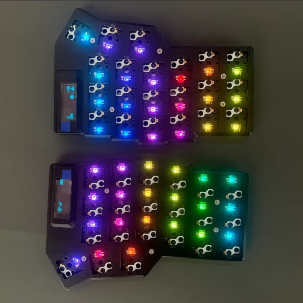 Imagem -01 - Custom Low Profile Split Kit Teclado Mecânico Eva Bluetooth Wireless Gamer Rgb Horn Cornev2.1 Choc custom low profile split kit teclado mecanico eva bluetooth wireless gamer rgb horn cornev21 choc 01