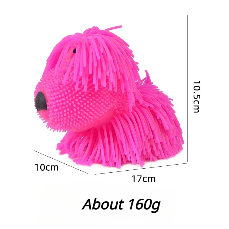 Shaggy Dog Squishy Toy Soft Glue Kawaii  Squeezable Stress Reliever Pets Colorful Small Toys Easy and Convenient Cute Gifts