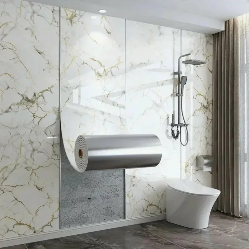 

1 roll of 40cm self-adhesive marble imitation ceramic tile PVC wallpaper bathroom waterproof wall sticker bedroom wallpaper