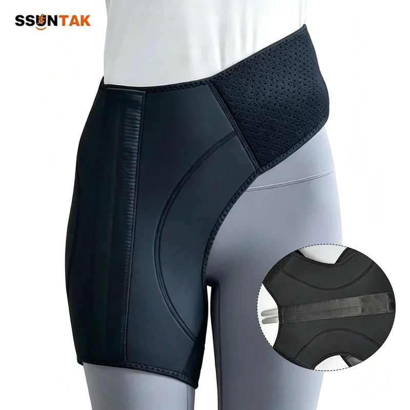 

SSUNTAK Groin Hip Support Brace-Adjustable Breathable Hip Stabilizer Flexor Hamstring Injury Recovery Belt for Sciatica Pain