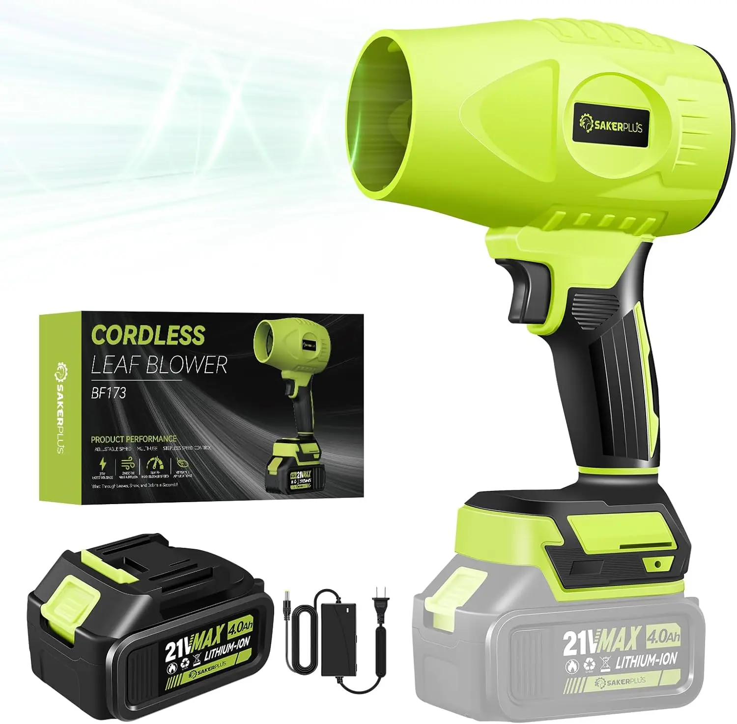 

Cordless Leaf Blower, Portable Dust Cleaner with 4.0Ah Battery for Lawn Care and Patio Cleaning