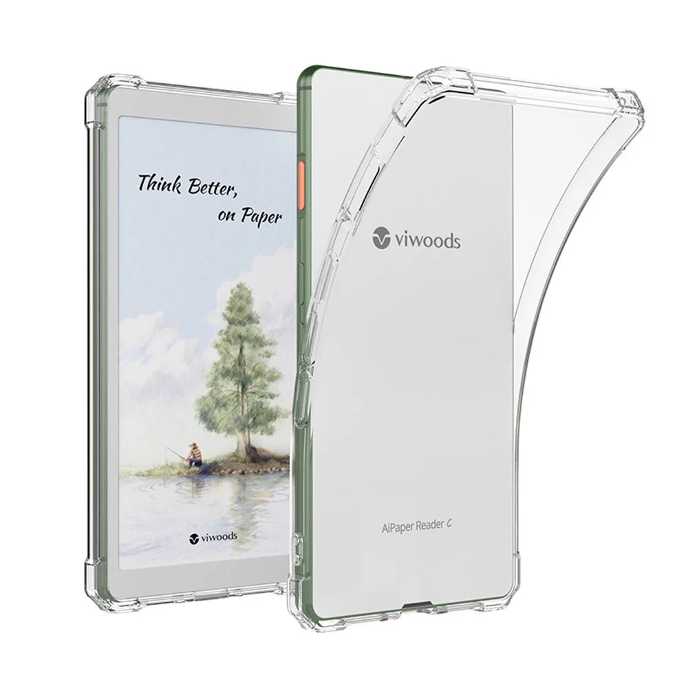 

For Viwoods AiPaper Reader C 6.13" Case with Four Corner Airbags Shock Protection Transparent Soft Shell E-book Protective Cover